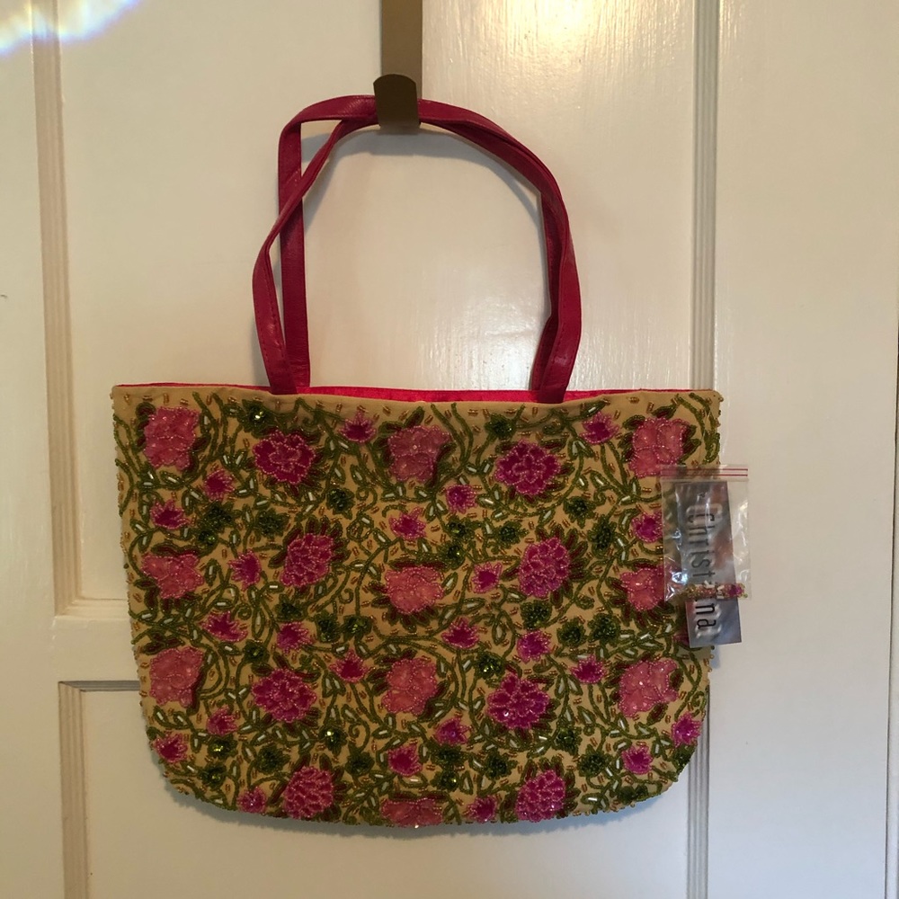 NWT Christina 100% Beaded Tote